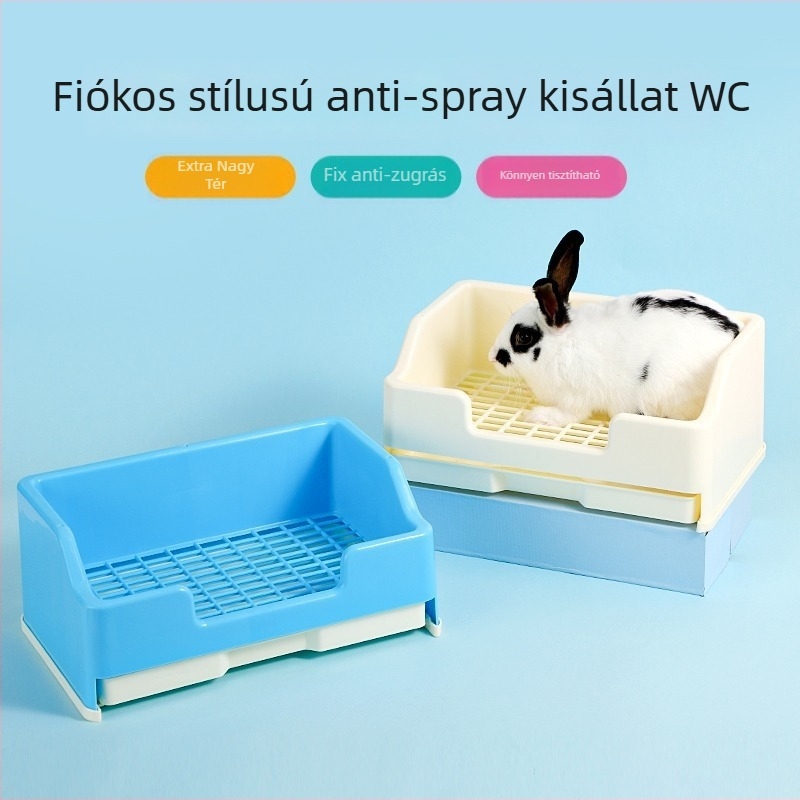 Nyuszi-specifikus nagy vizelet-tálca ketrecekhez, műanyag, Weibi márka, cikkszám T187003, háziállat-odú, eredet Shanghai