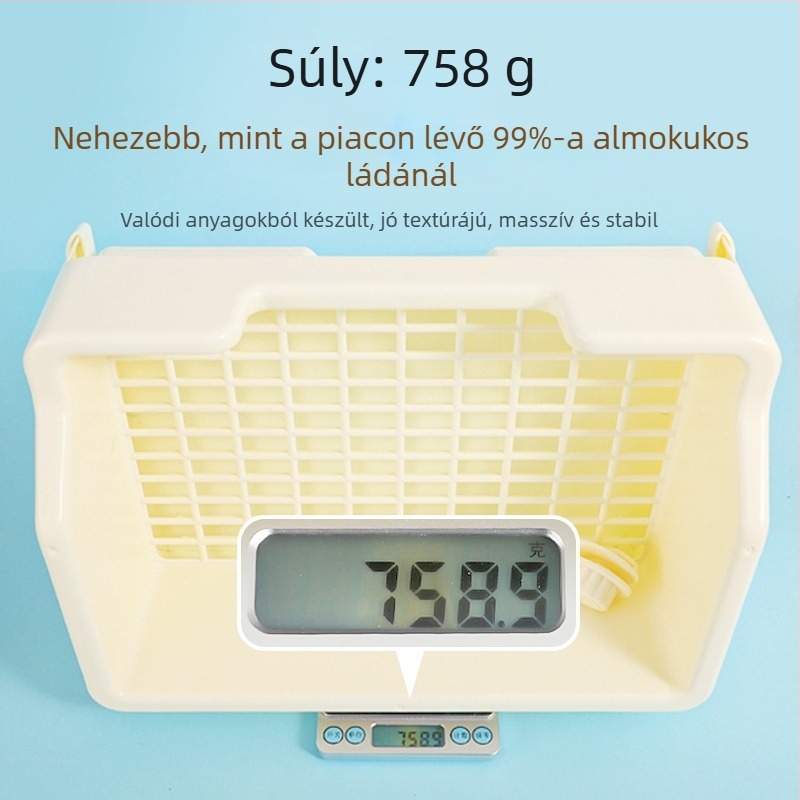 Nyuszi-specifikus nagy vizelet-tálca ketrecekhez, műanyag, Weibi márka, cikkszám T187003, háziállat-odú, eredet Shanghai