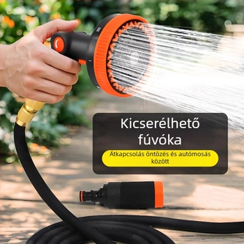3× teleszkópos tömlővel rendelkező vízsugárpisztoly, magasnyomású autómosó fúvóka, menetes csatlakozás, rozsdamentes acél csatlakozó, természetes gumi test