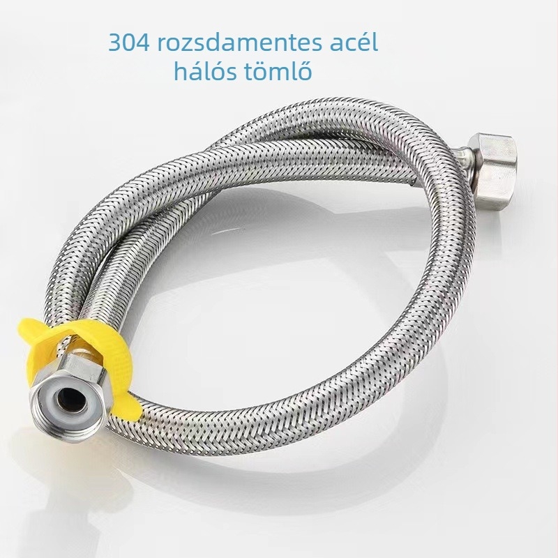 304 rozsdamentes acél kettős bemeneti tömlő, modell 8801818, 1,6 MPa, 0–90 °C, kézi szerelés