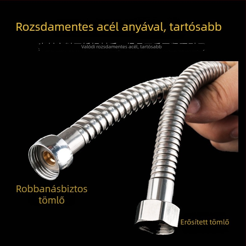 304 rozsdamentes acél zuhanycső, falra szerelhető, CUPC tanúsítvány, csatlakozók rozsdamentes acélból