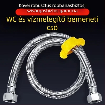 304 rozsdamentes acélból készült, hálózott beömlő tömlő bojlerhez, hosszabbított, robbanásbiztos, PVC csatlakozás a csaphoz, CE tanúsítvány