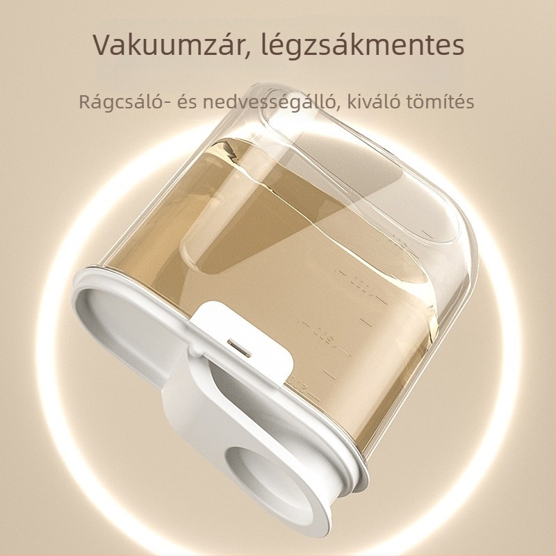 Háziállatok élelmiszer-tároló hordó, műanyagból, 2 L kapacitású, zárt, nedvesség- és porálló, macska- és kutyaeledelhez, nagy kapacitású, otthoni és utazáshoz
