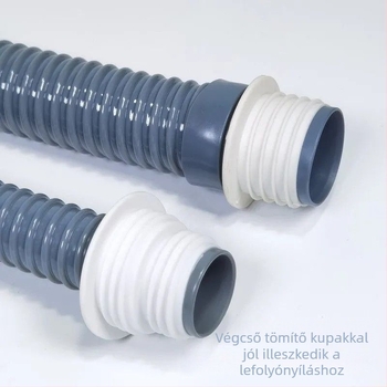 Lefolyócső mosdóhoz és mosógéphez – univerzális, több átmérővel (PVC; CE tanúsított)