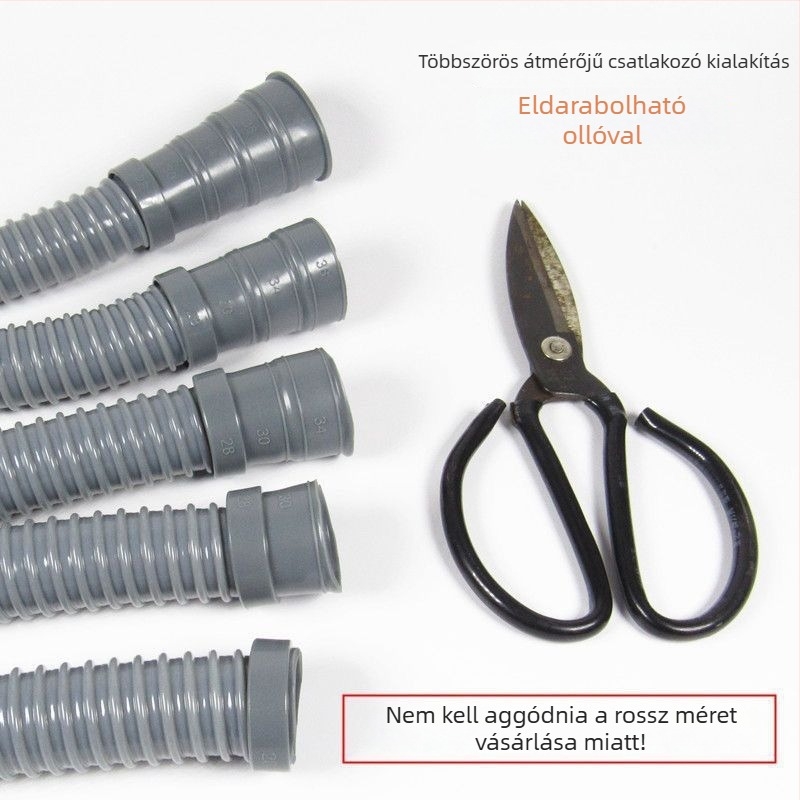 Lefolyócső mosdóhoz és mosógéphez – univerzális, több átmérővel (PVC; CE tanúsított)