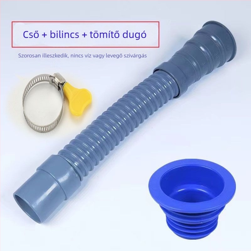 Lefolyócső mosdóhoz és mosógéphez – univerzális, több átmérővel (PVC; CE tanúsított)