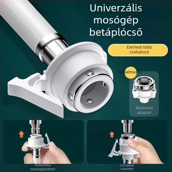 Mosógép beömlőcső PVC, 1,2 bar, 90°C, univerzális telepítés