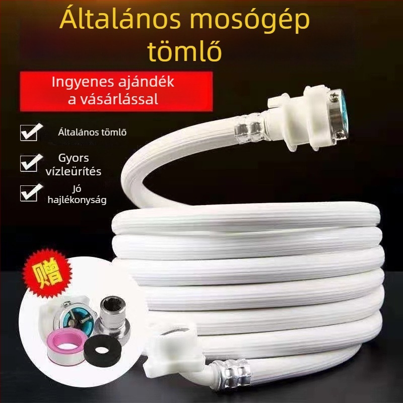 Mosógép beömlőcső PVC, 1,2 bar, 90°C, univerzális telepítés