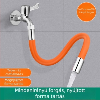 Csaptele extender – univerzális gumiból készült hosszabbító tömlő, forgatható és hajlítható, konyha és fürdőszoba számára; felületi szerelés; névleges nyomás 100; működési hőmérséklet 20°C; modell Water Pipe Extension; márka Aoxi