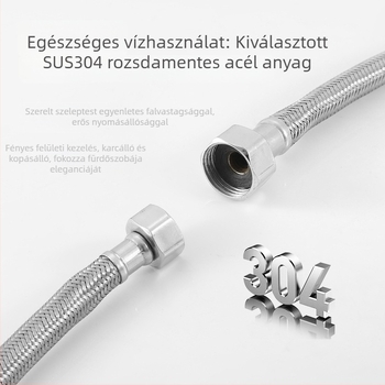 Rozsdamentes acél vízbekötőcső puha csatlakozással zöldségmosó medencéjéhez, 1,6 MPa, 0–90°C