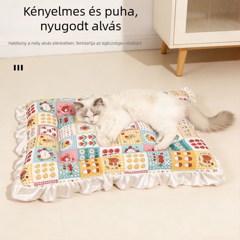 Macska matrac textilből, melegen tartja, egész éves használatra, fajták: Folded-Ear, British Shorthair, Ragdoll, Birman