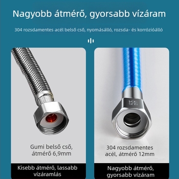 Hullámcsöves rozsdamentes acél vízbeömlő cső bojlerhez, felületi szerelés, 1 MPa, 99°C, Yayier