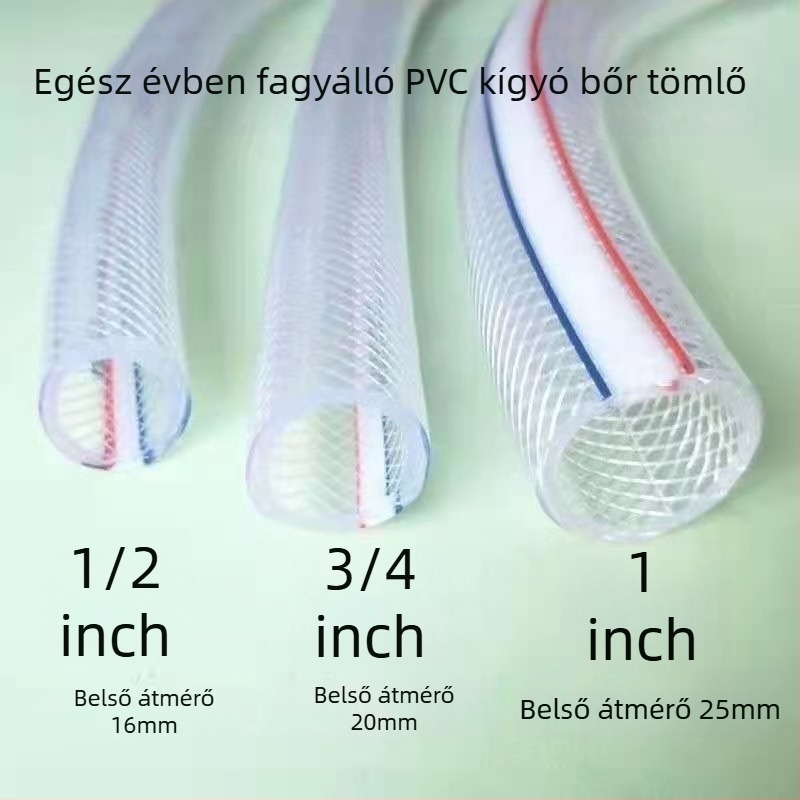 Lágy vízcső antifagyasztó műanyag kivitelben rozsdamentes acél csatlakozóval, modell 1, kígyó bőr textúra, új kínai stílus