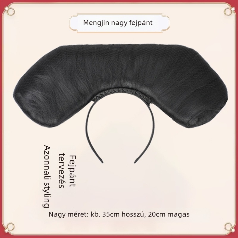 Paróka Qing-dinasztia palotai stílusban, integrált fejdísszel, modell Gege flag head, anyag: magas hőállóságú huzal, hossz: rövid, stílus: könnyű luxus.