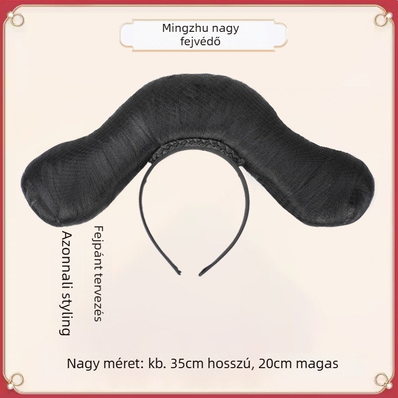 Paróka Qing-dinasztia palotai stílusban, integrált fejdísszel, modell Gege flag head, anyag: magas hőállóságú huzal, hossz: rövid, stílus: könnyű luxus.