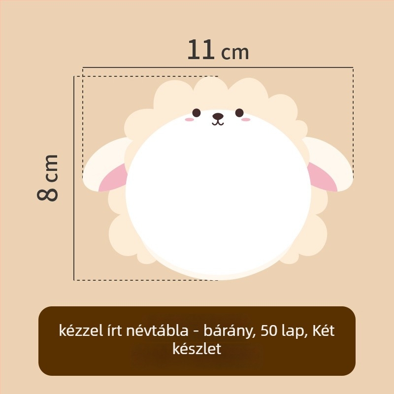 Ruhákhoz való névjegy papír – kézzel írt név, aranyos stílus, nyomtatott kivitelezés, Öntapadó: Igen