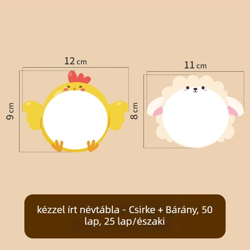 Ruhákhoz való névjegy papír – kézzel írt név, aranyos stílus, nyomtatott kivitelezés, Öntapadó: Igen