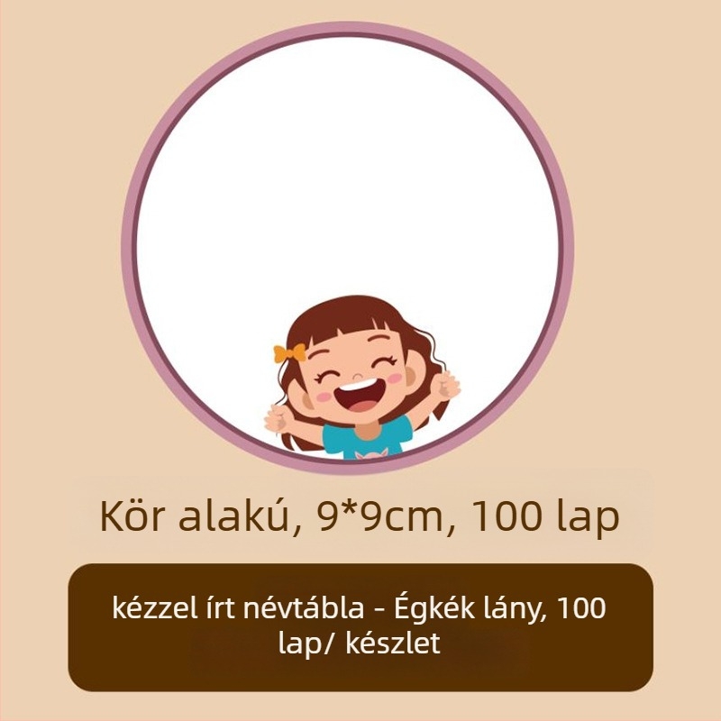 Ruhákhoz való névjegy papír – kézzel írt név, aranyos stílus, nyomtatott kivitelezés, Öntapadó: Igen