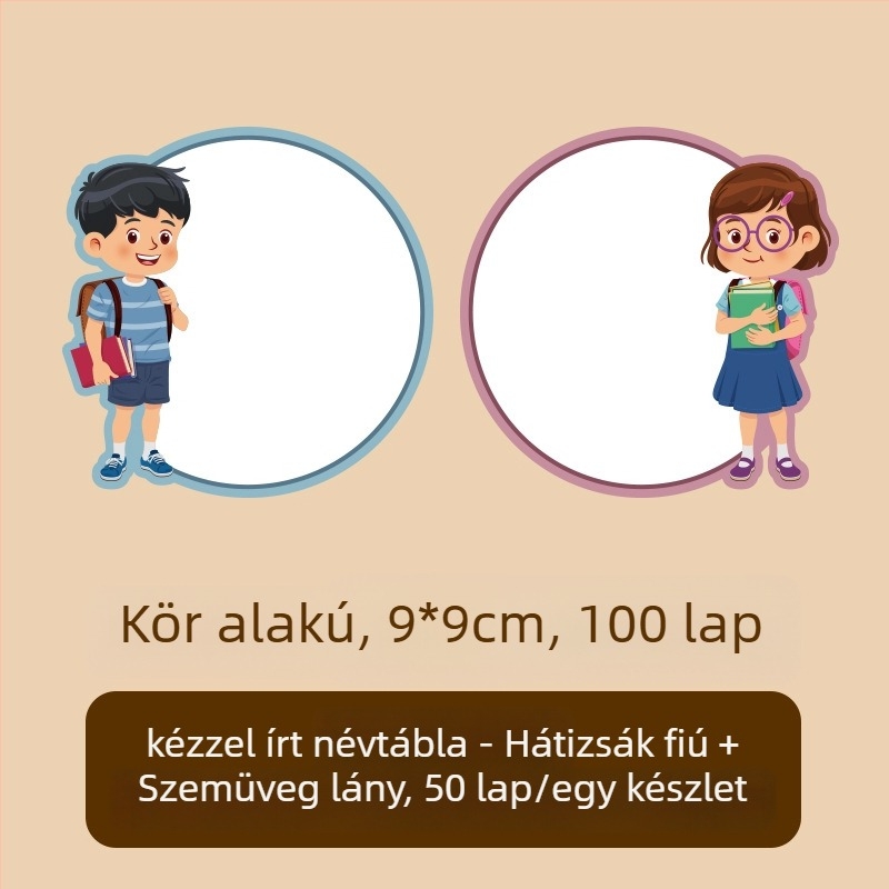 Ruhákhoz való névjegy papír – kézzel írt név, aranyos stílus, nyomtatott kivitelezés, Öntapadó: Igen