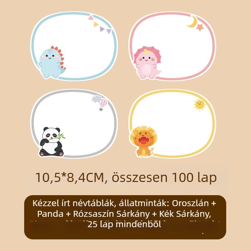 Ruhákhoz való névjegy papír – kézzel írt név, aranyos stílus, nyomtatott kivitelezés, Öntapadó: Igen