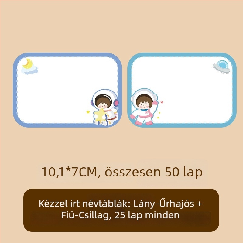 Ruhákhoz való névjegy papír – kézzel írt név, aranyos stílus, nyomtatott kivitelezés, Öntapadó: Igen