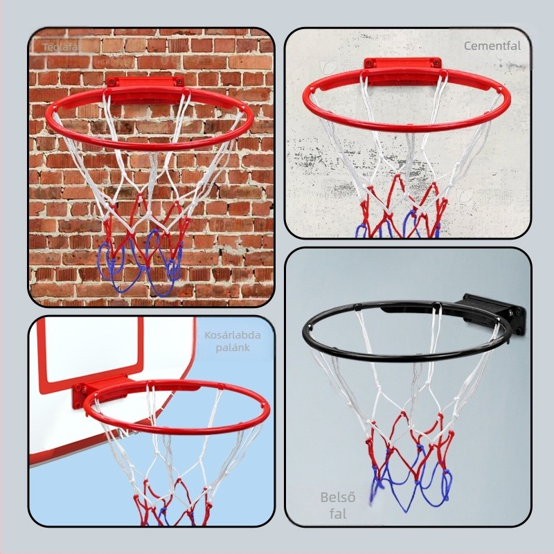 Fali mini kosárlabda tábla gyermekeknek, beltéri és kültéri használatra, ABS anyag, 30 cm átmérőjű kosárgyűrű