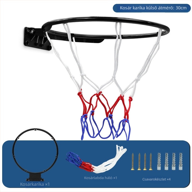 Fali mini kosárlabda tábla gyermekeknek, beltéri és kültéri használatra, ABS anyag, 30 cm átmérőjű kosárgyűrű