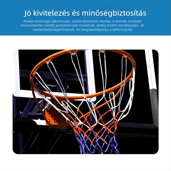 Kültéri falra szerelt kosár, acél váz és backboard, 4.5 kg