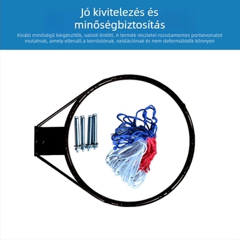 Kültéri falra szerelt kosár, acél váz és backboard, 4.5 kg