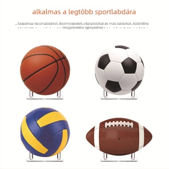 Pinxu akril kijelzőállvány kosárlabda, futball, röplabda, rögbi és bowling labdáknak – áttetsző háromszög alakú tárolóállvány, Modell CY-66002-3