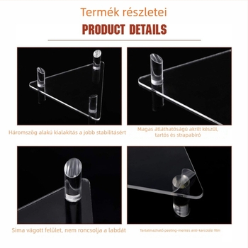 Pinxu akril kijelzőállvány kosárlabda, futball, röplabda, rögbi és bowling labdáknak – áttetsző háromszög alakú tárolóállvány, Modell CY-66002-3