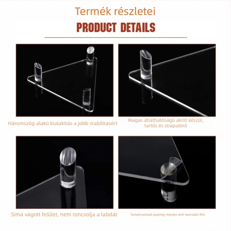 Pinxu akril kijelzőállvány kosárlabda, futball, röplabda, rögbi és bowling labdáknak – áttetsző háromszög alakú tárolóállvány, Modell CY-66002-3