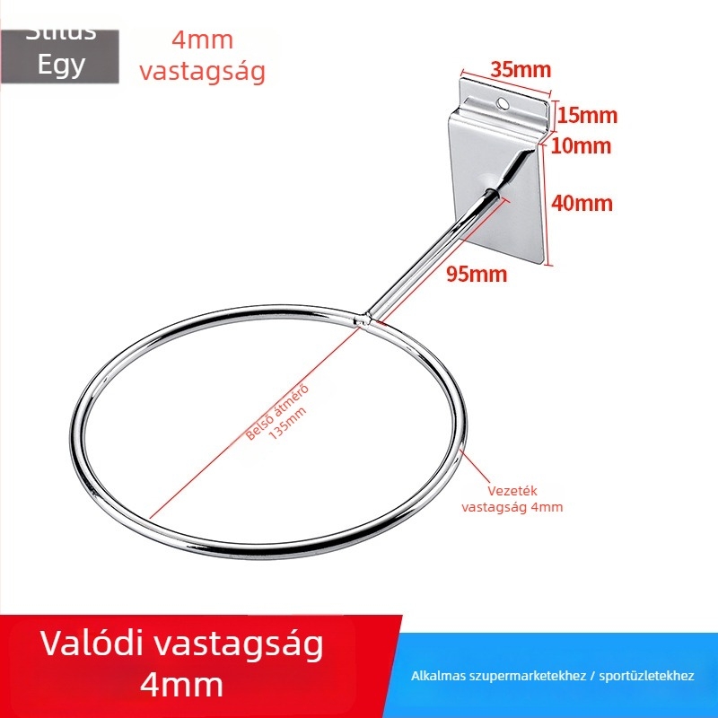 Lijian Vasból készült labda kiállítóállvány, egylábas kampóval, modern minimalist dizájn, 5 kg teherbírás