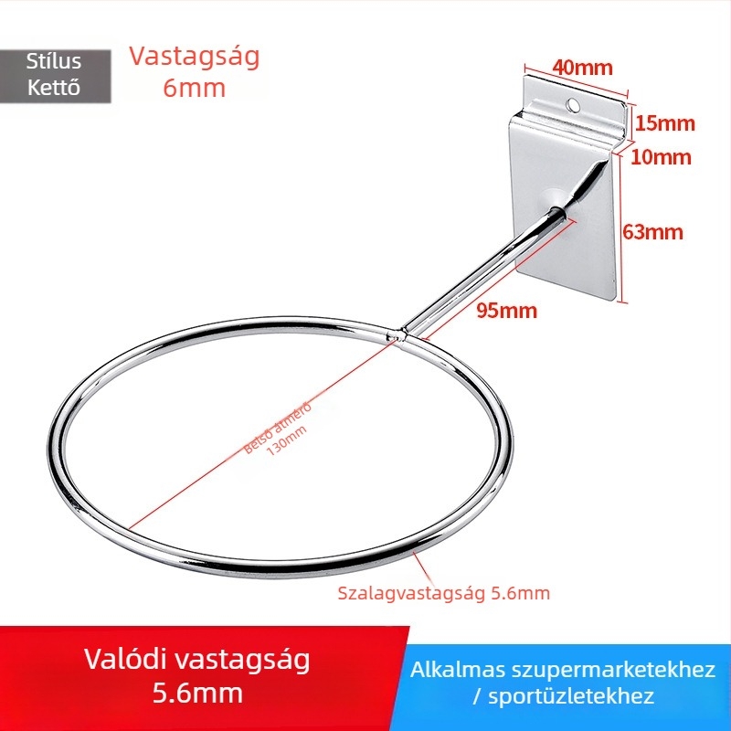 Lijian Vasból készült labda kiállítóállvány, egylábas kampóval, modern minimalist dizájn, 5 kg teherbírás