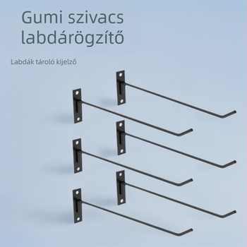 Vasból készült falra szerelhető labdás display állvány – minimalist stílus, 1 szint, 80 darab csomag