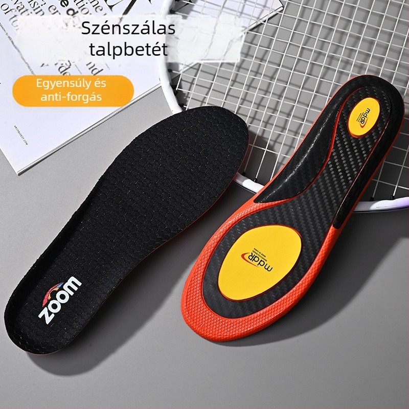 Sportcipő talpbetét szénlemezzel és ívtámogatással — csúszásmentes, ütéscsillapító, antibakteriális és nedvességelvezető