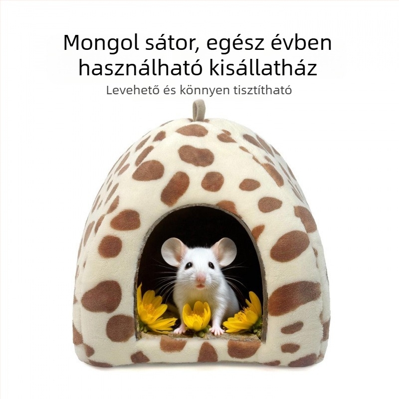 Téli korall bársony kisállat-fészek, vastag hidegálló rejtekhely hörcsög számára, meleg pamutfészek