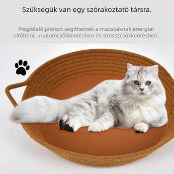 Minden évszakos macskafészek – pamutkötélből készült fekhely alváshoz