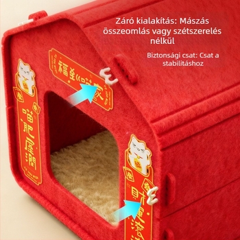Filcből készült macskafészek – belső használatra, légáteresztő és meleg, egész éves