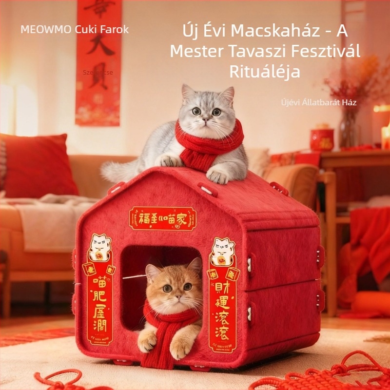 Filcből készült macskafészek – belső használatra, légáteresztő és meleg, egész éves