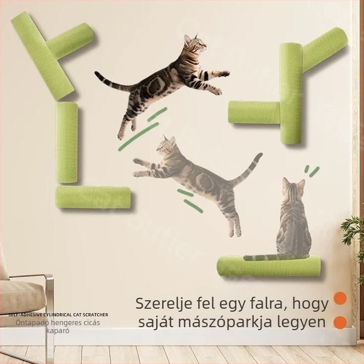 Falihoz rögzített macska mászókészlet — Huaixin; anyagok: plüss, acélhuzal, poliészter; stílus: egyszerű