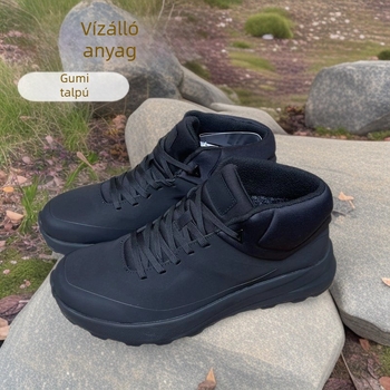 Férfi félmagas túracipő, csúszásmentes, kopásálló, puha párnázott talp, PU+háló felsőrész