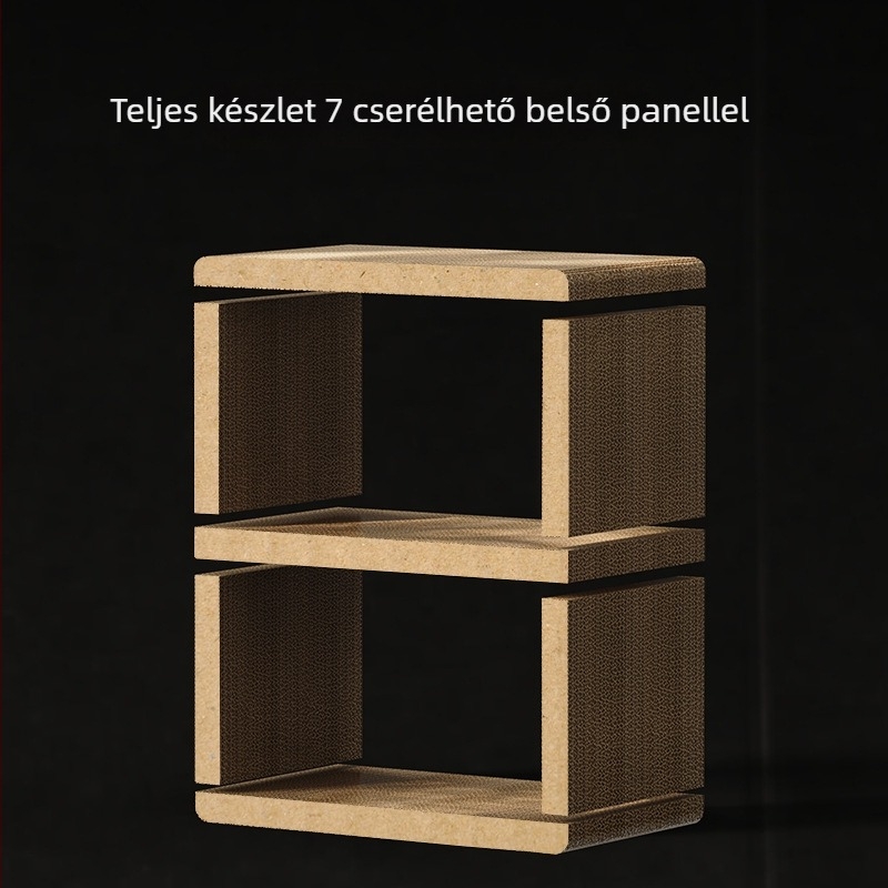 Minden egyben: macska karmoló tábla és macska ház, Mingwei Pets, hullámkarton, 1 darab, egyszerű stílus