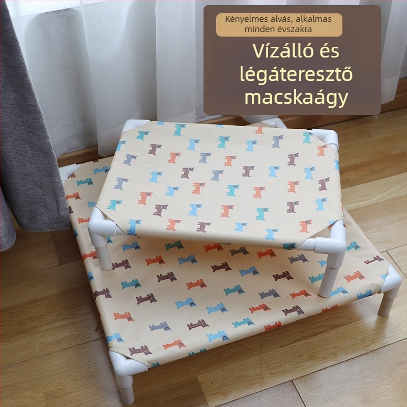 Négyévszakos macska odú és kennel, levehető és mosdható textil, földtől megemelve