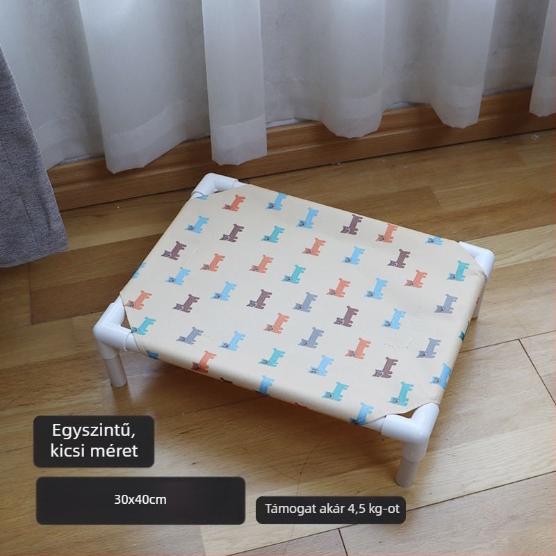 Négyévszakos macska odú és kennel, levehető és mosdható textil, földtől megemelve