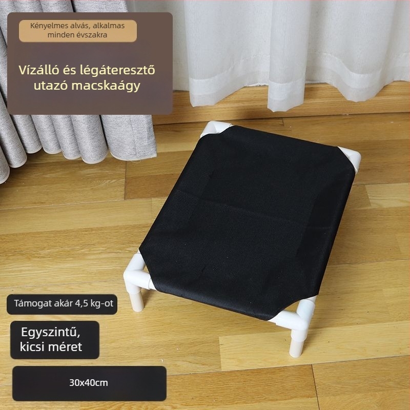 Négyévszakos macska odú és kennel, levehető és mosdható textil, földtől megemelve