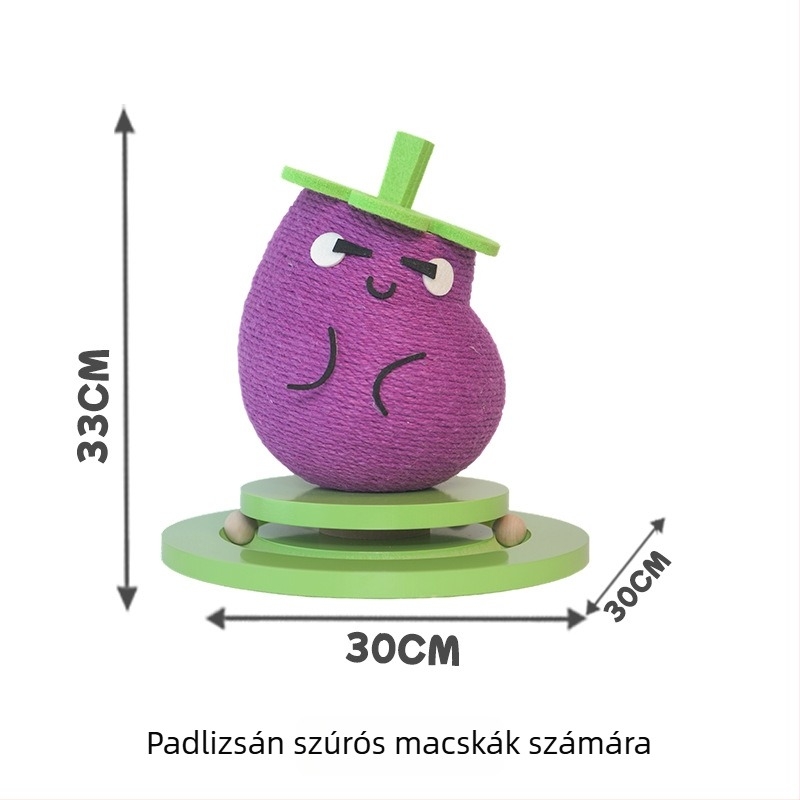 Vertikális macska kaparóoszlop fa- és sizálanyagból, rajzfilm stílus, 1,55 kg