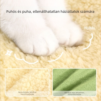 Minden évszakos macskaház zárt kivitelben — plüss, meleg macskáknak számára