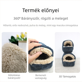 Téli hörcsögfészek: kis zárt ház báránygyapjú plüss alvófészek, harapás elleni védelem, vastag pamutfészek