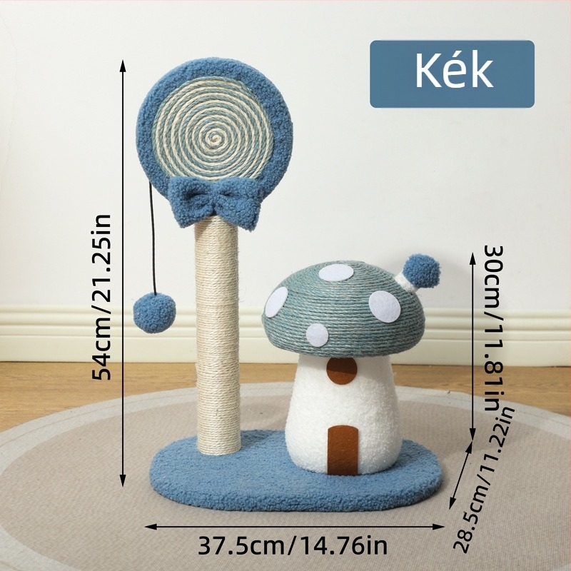 Sisal macska kaparóoszlop piros gomba fejjel, kanapévédő, kis mászóoszlop, 1 csomag, stílus Lovable Wind, Japán és Korea számára